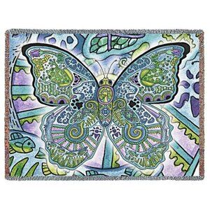 New Butterfly Wings Northwest Woven Cotton Afghan Throw Blanket Gift Butterflies